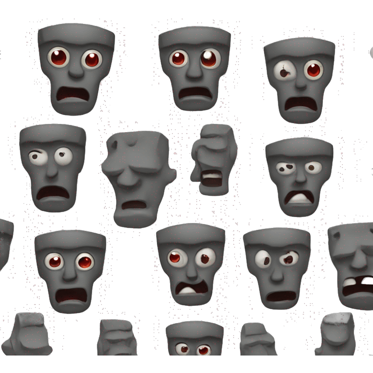 a moai whit   Devil or Happy Devil emoji emoji