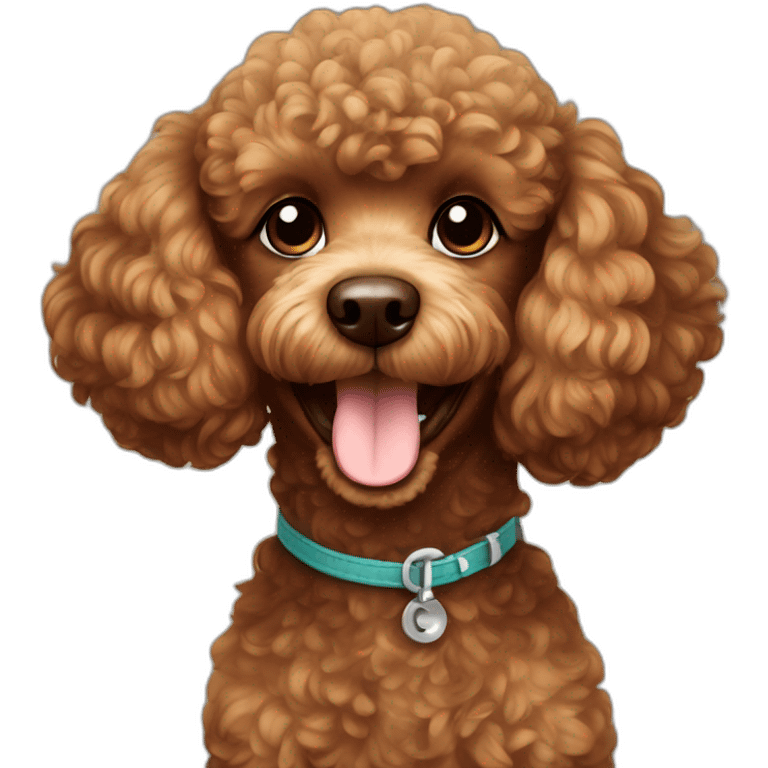 brown mini poodle smiling emoji