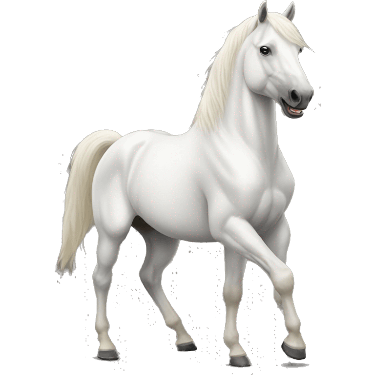 A white horse on 2 legs emoji