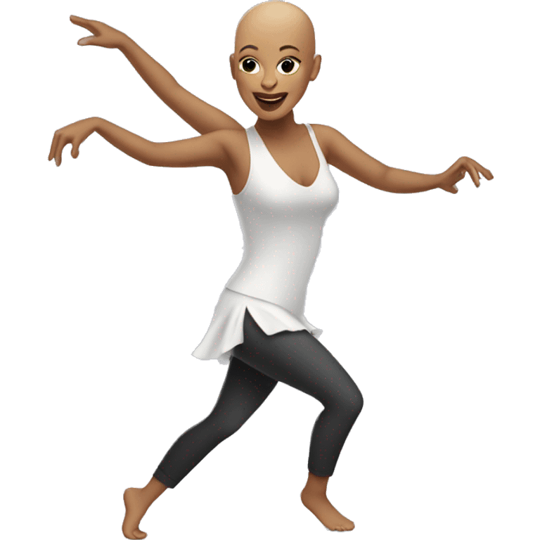 Bald woman dancing emoji