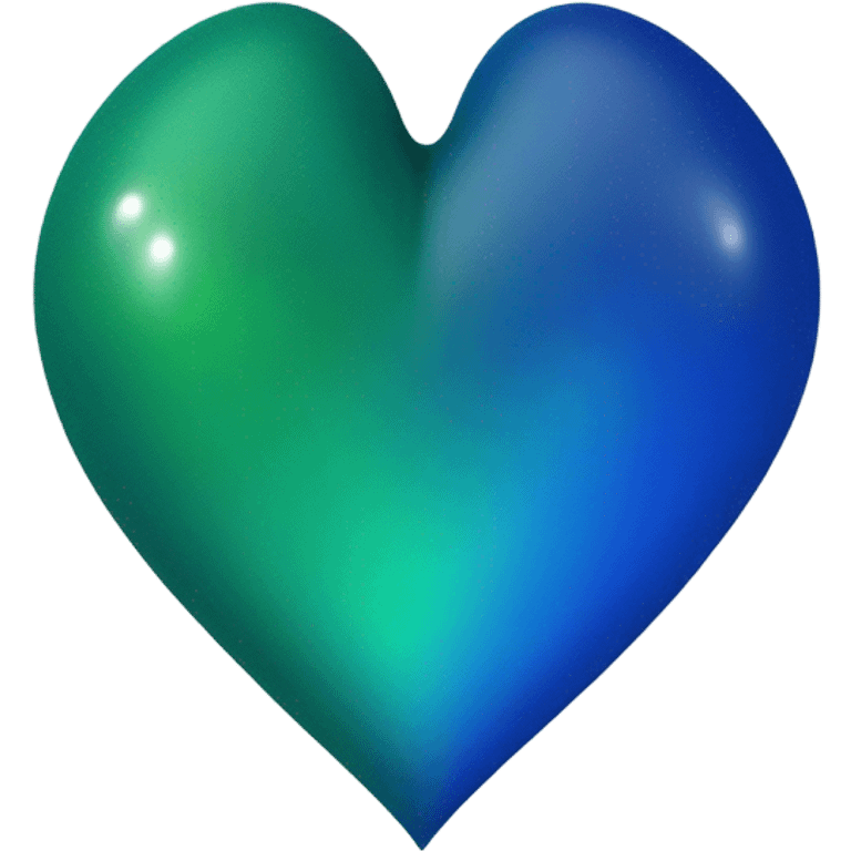 Blue and green heart emoji