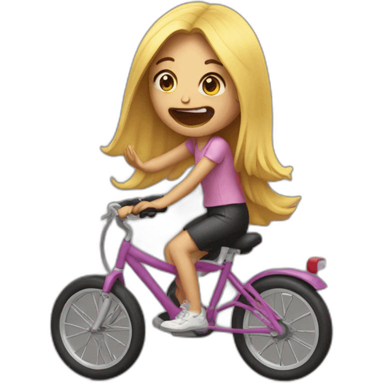 girl on a bike crying emoji