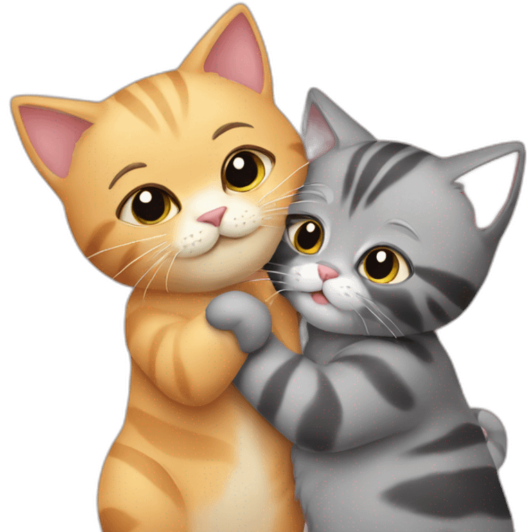 cute cat kissing other cute cat emoji