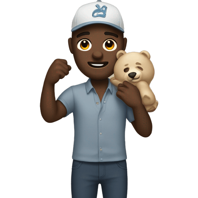 joe gilmore holding a bear mask emoji