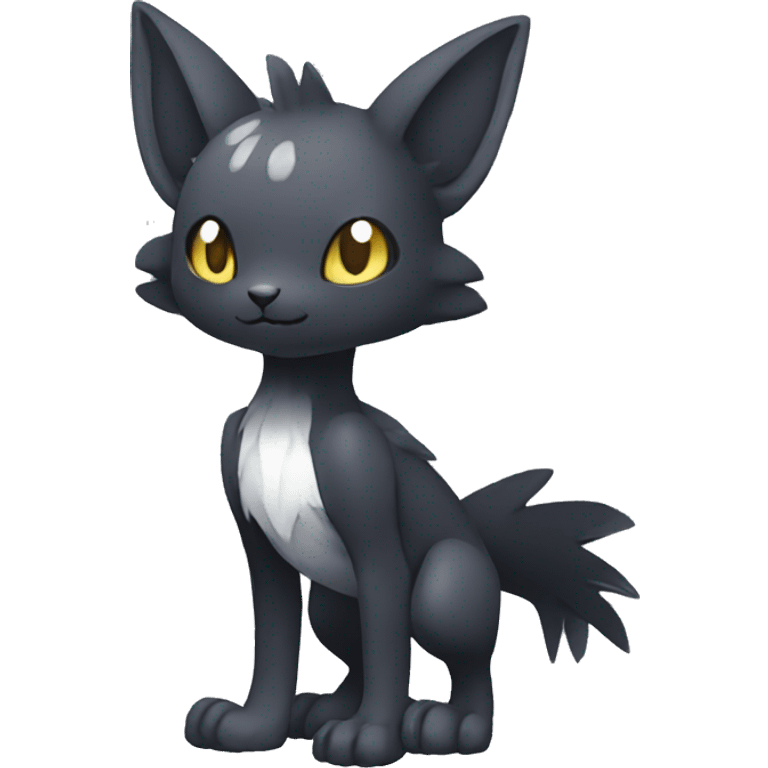 Cute cool shiny fantasy dark-shadow-themed animal hybrid Fakemon full body emoji