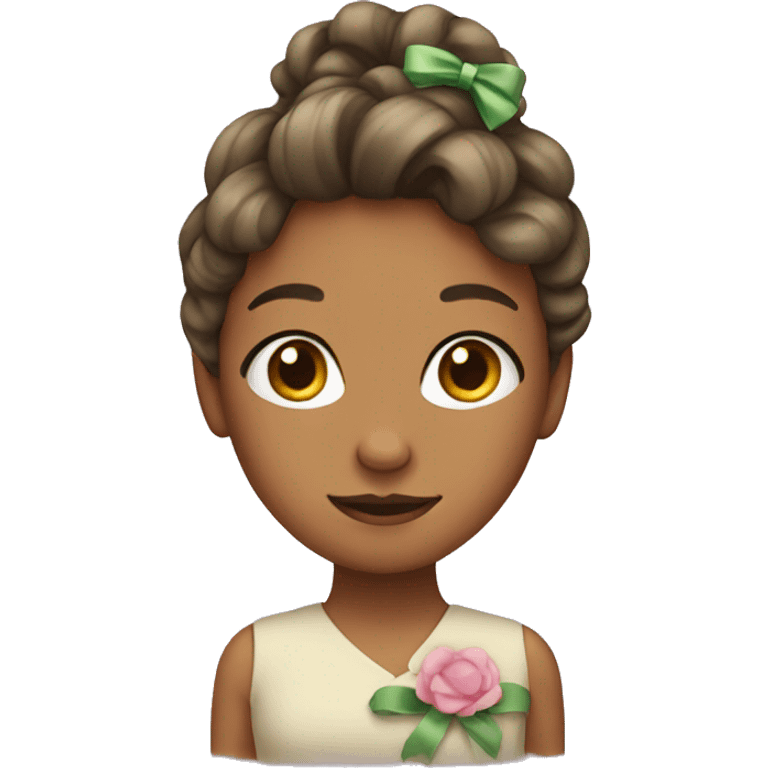 Girl with a bow in hair emoji