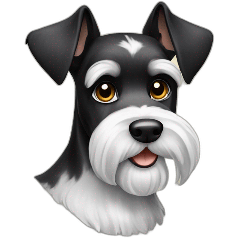 Black and white Miniature schnauzer  emoji