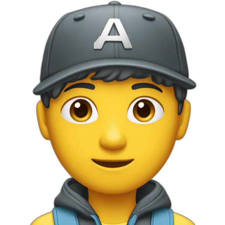 Un adolescent avec une coupe casquette chatun emoji