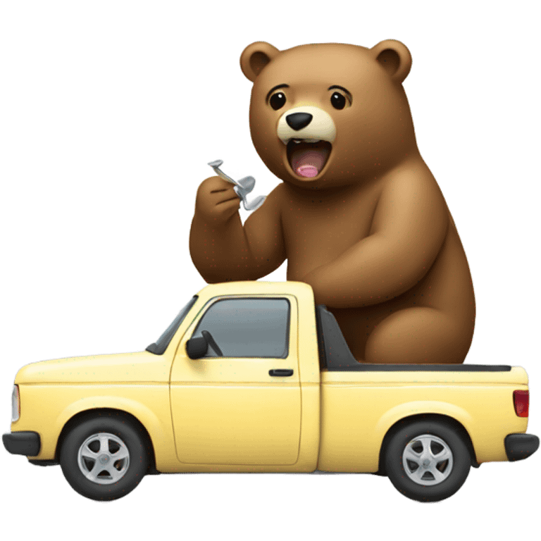 Bear eating a car emoji