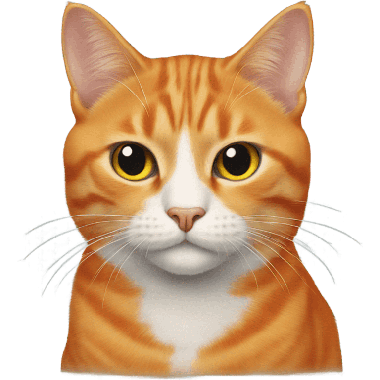 Orange cat with a black ciąg emoji