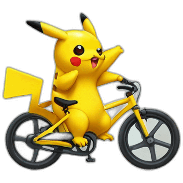 pickachu sur un velo qui fait un dab emoji