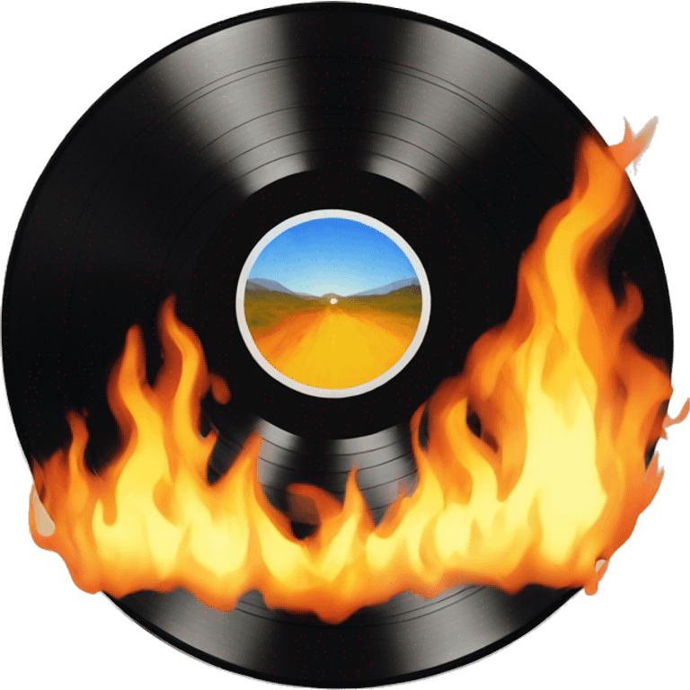 vinyl record on fire emoji