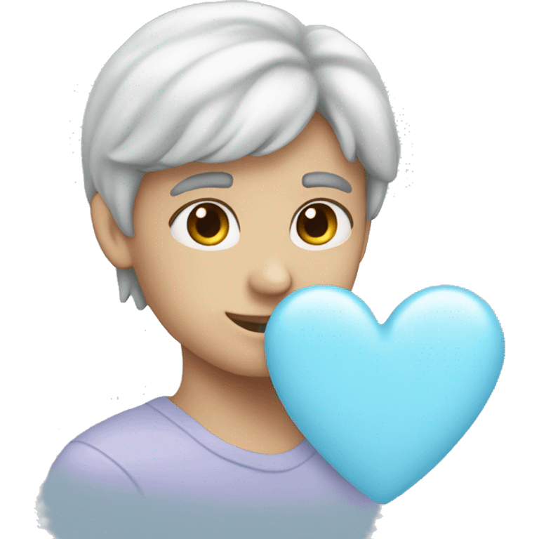 Pastel blue heart emoji