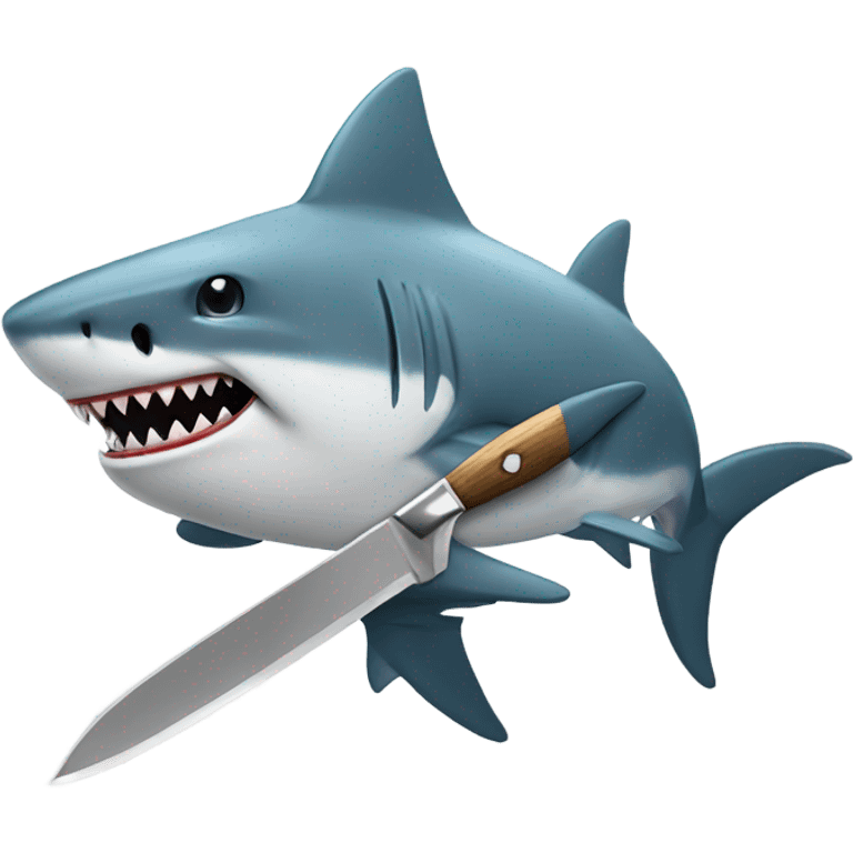 Shark with a knife emoji