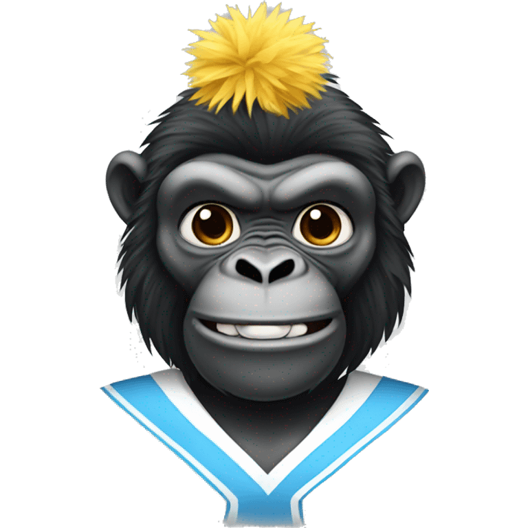 A gorilla in a cheerleader outfit with Pom poms  emoji