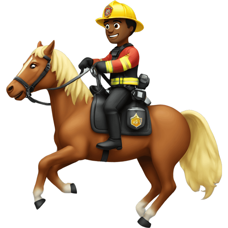 Firefighter riding a horse emoji