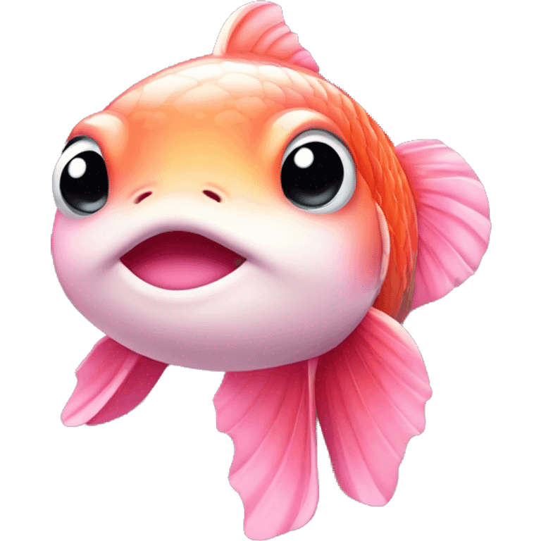 Cute pink koi fish emoji