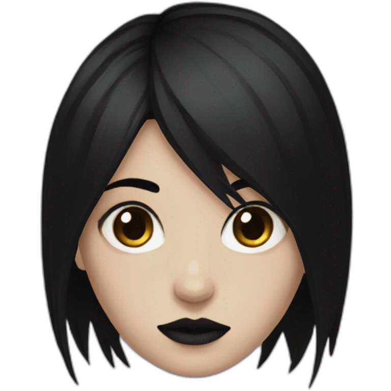 goth girl with black hair emoji