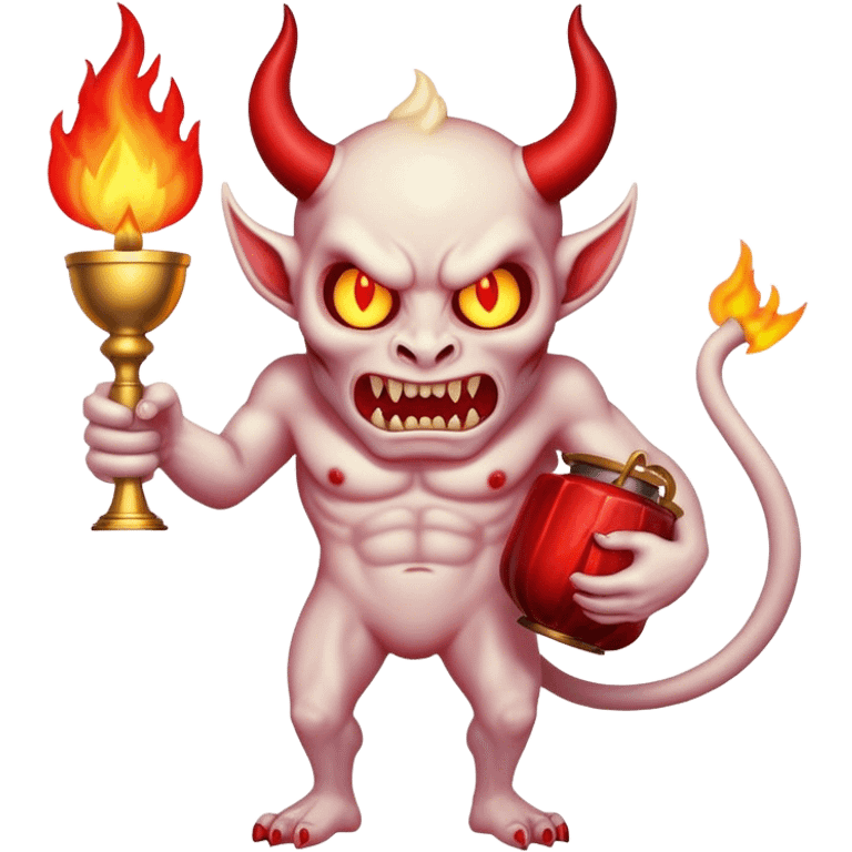 demon, fire, trophy emoji