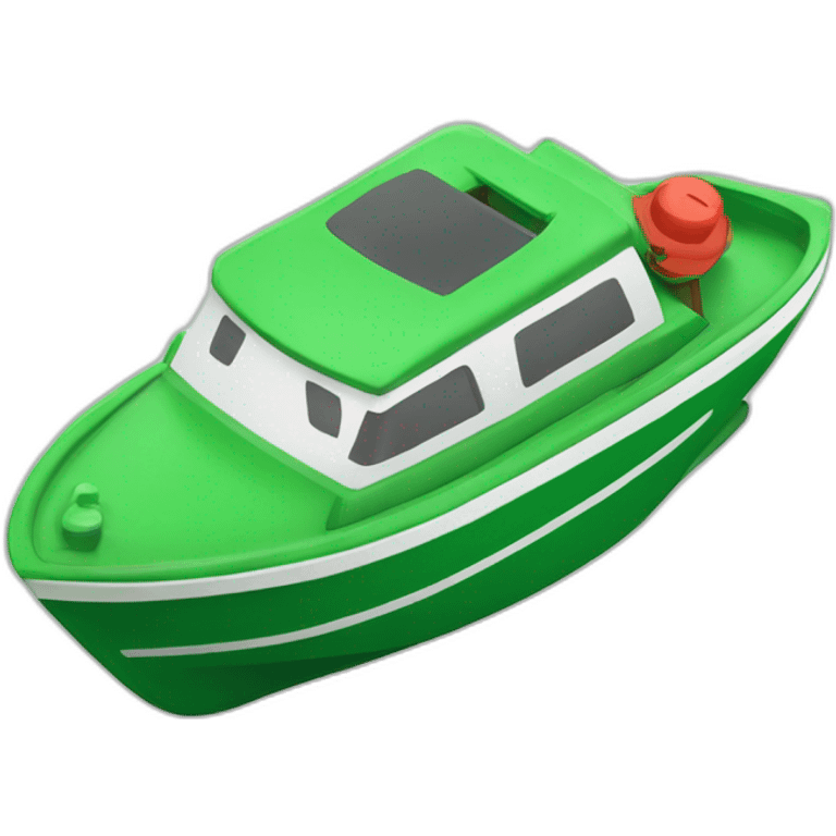 Voiture verte sur un bateau emoji