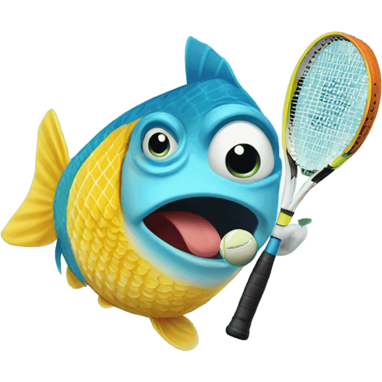 Fish play Tennis  emoji