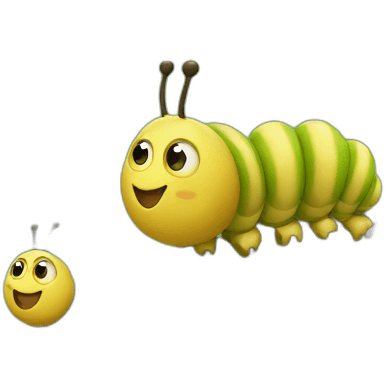 caterpillar and goosse emoji