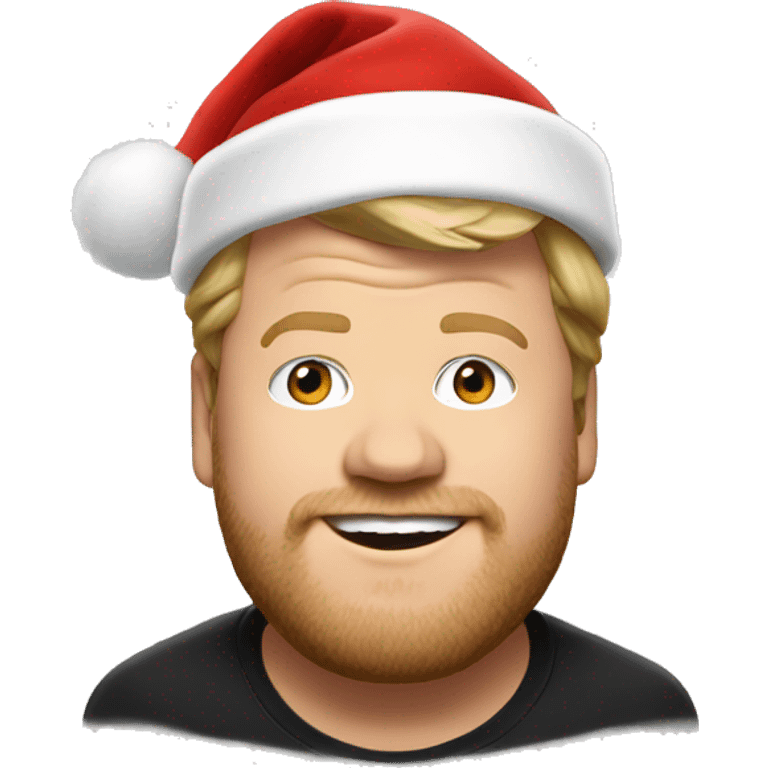 james corden with santa hat emoji