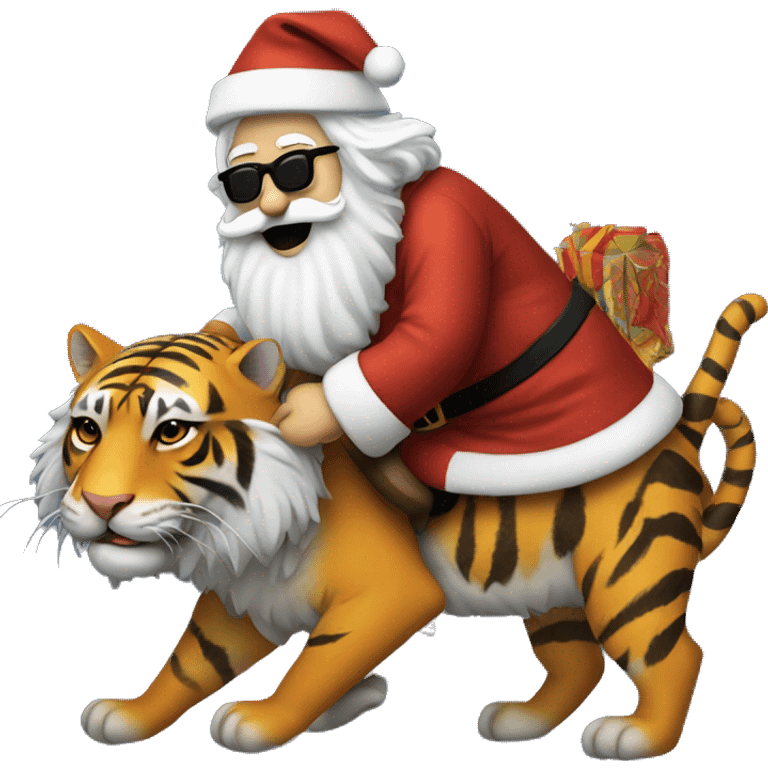 Jerry Garcia dressed as Santa riding a tiger emoji