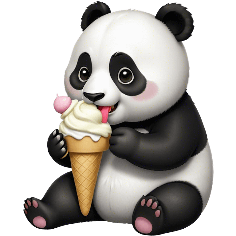 Panda eating ice cream emoji