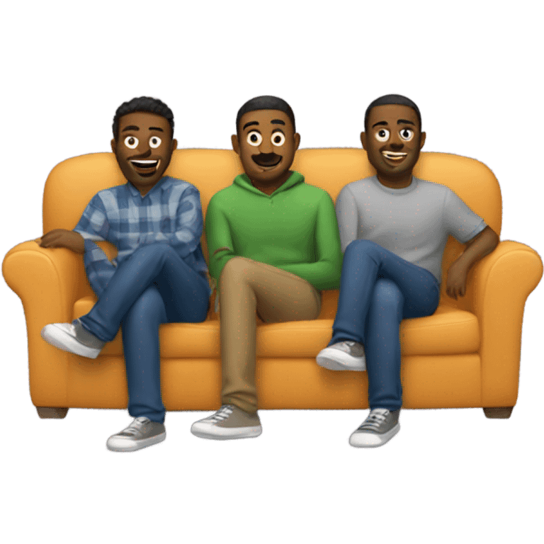 3 guys on couch emoji