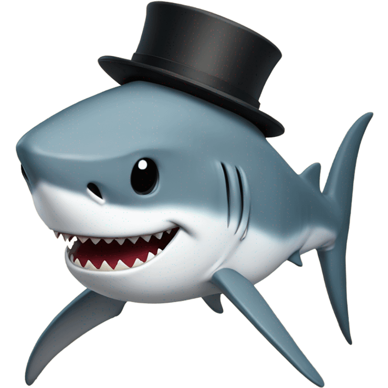 Jesus shark with a top hat emoji