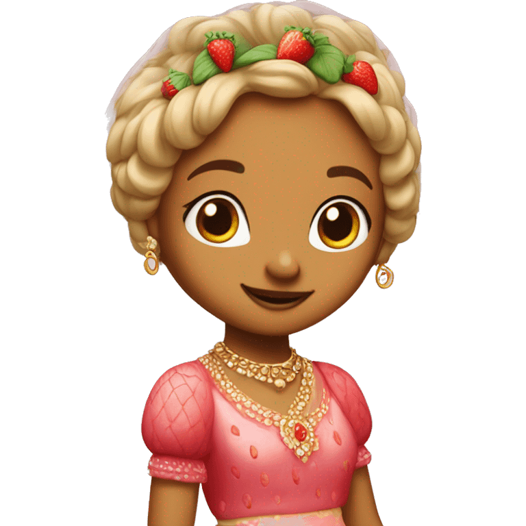 strawberry shortcake in a lehenga  emoji