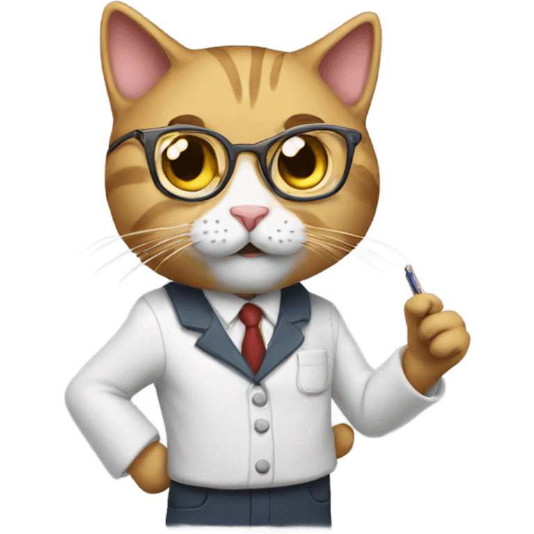 professor cat teaching emoji