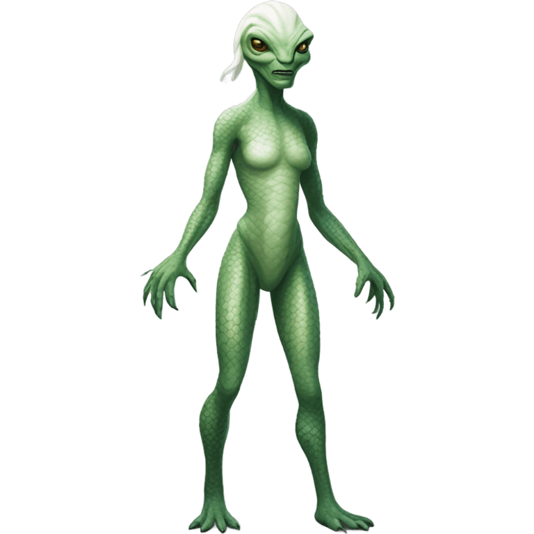 a Reptilian alien white woman, full body emoji