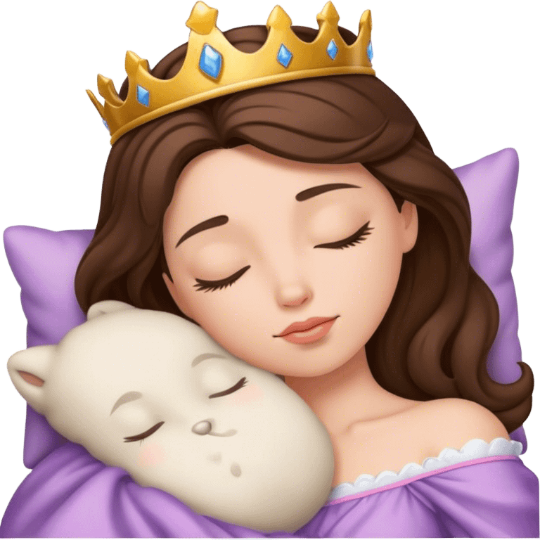 sleeping princess brunette emoji