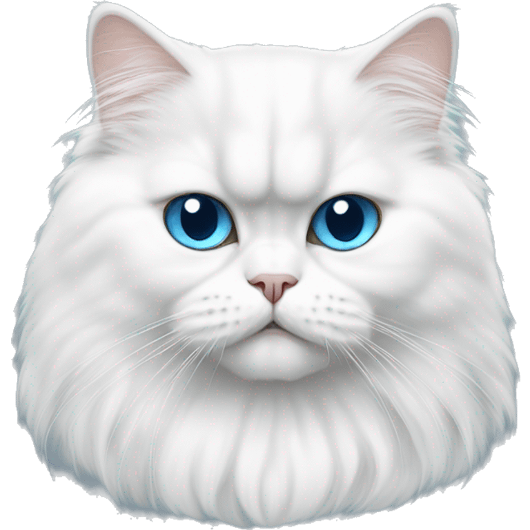 White Persian cat, blue eyes, Persian exotic cat, round cat emoji