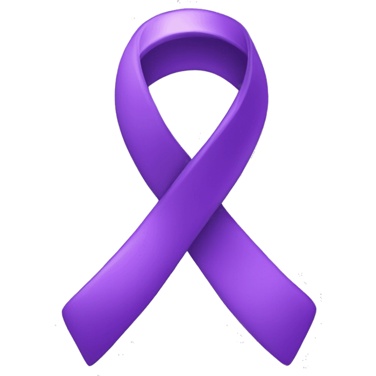 Purple awareness ribbon on transparent background emoji