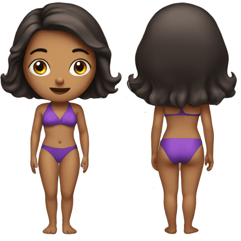 lady, wearing swim suit, dark brown hair emoji