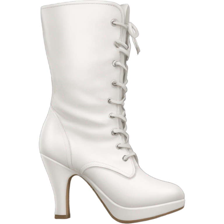 white high heeled leather boots emoji