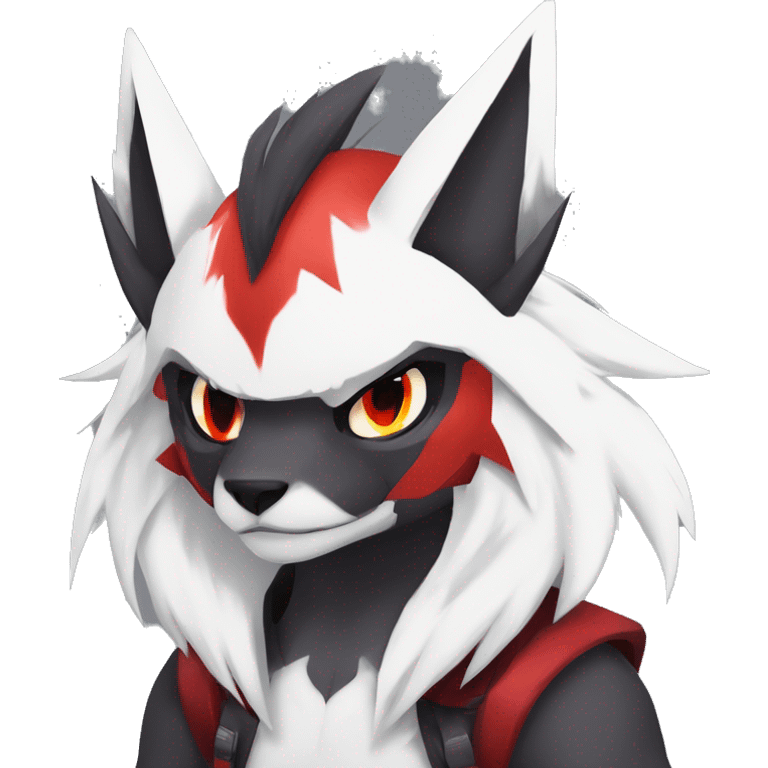 Black Cool Edgy Anthro Zangoose Litten Absol Zoroark Zorua Fakémon  with White and Red Edgy markings emoji