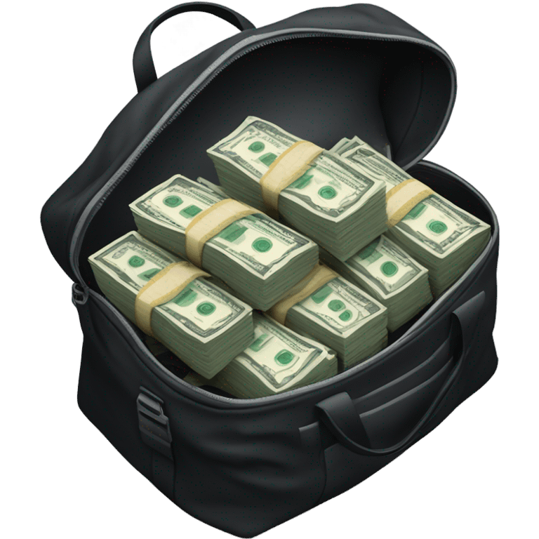 Stacks of money in a duffel bag  emoji