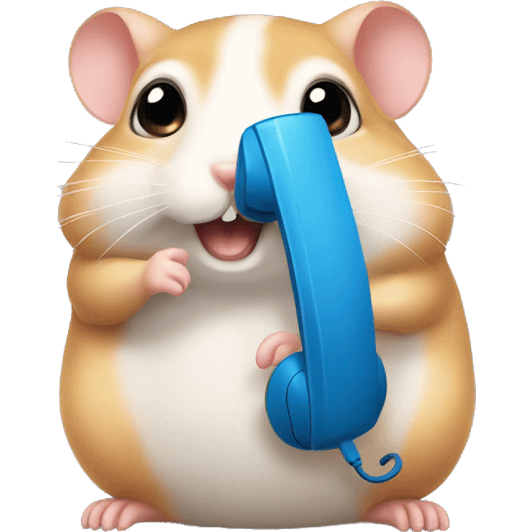 hamster calls on the phone emoji