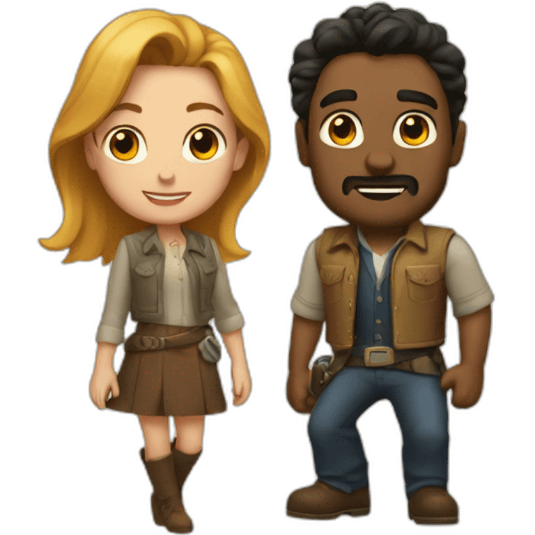 Tadeo jones y Sara lavroft emoji