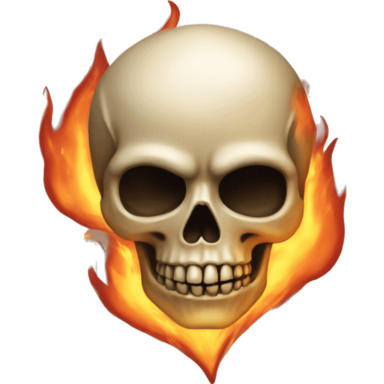 Skull fire heart emoji