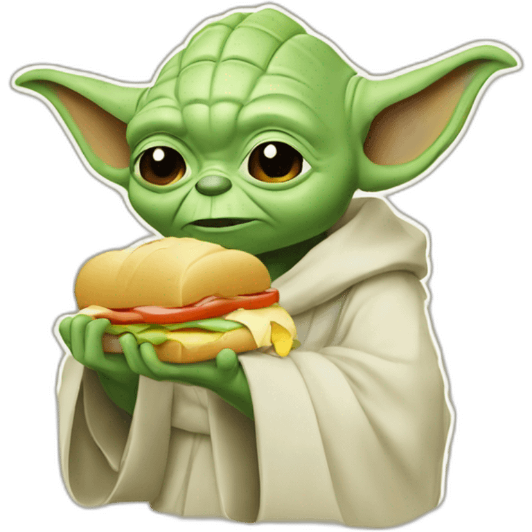 Yoda mange un sandwich  emoji