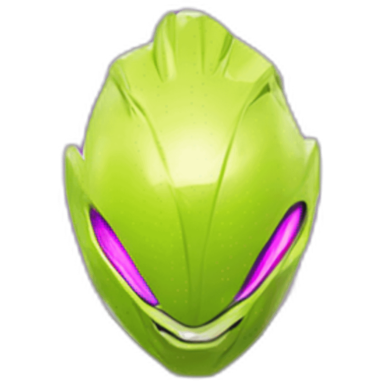 Lemon green and purple neon Mighty morphing Power rangers emoji