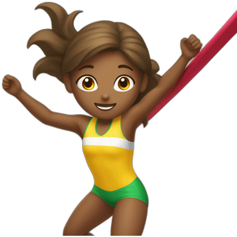 pole vault girl distanced legs from below jumping in beach volley uniform emoji