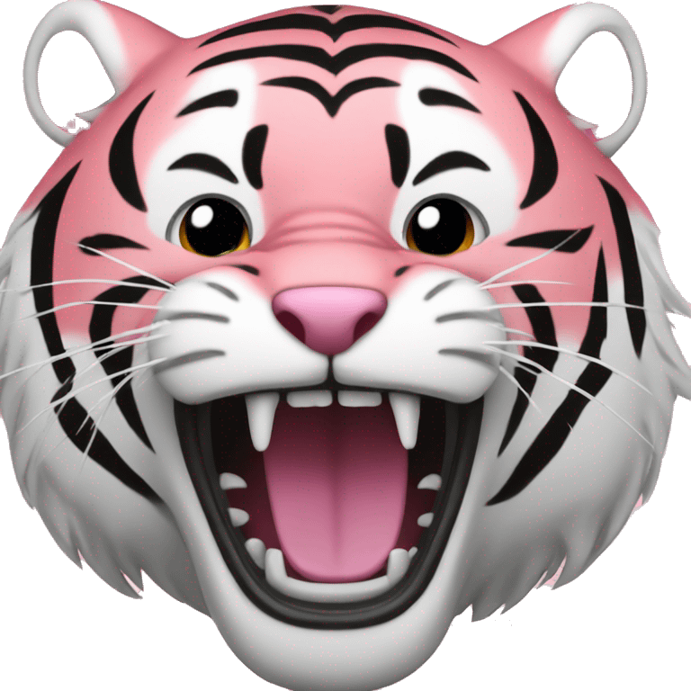 pink tiger roaring  emoji