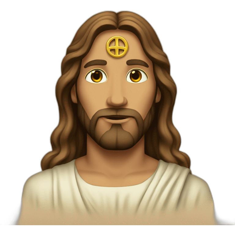 Jesus with face tats peace sign emoji