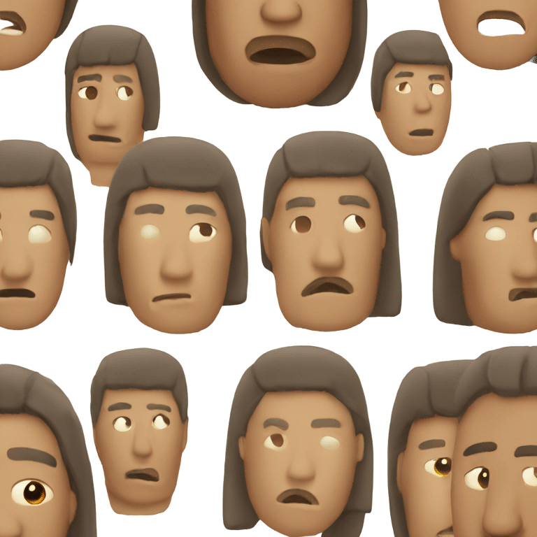 a moai head with brown hair emoji